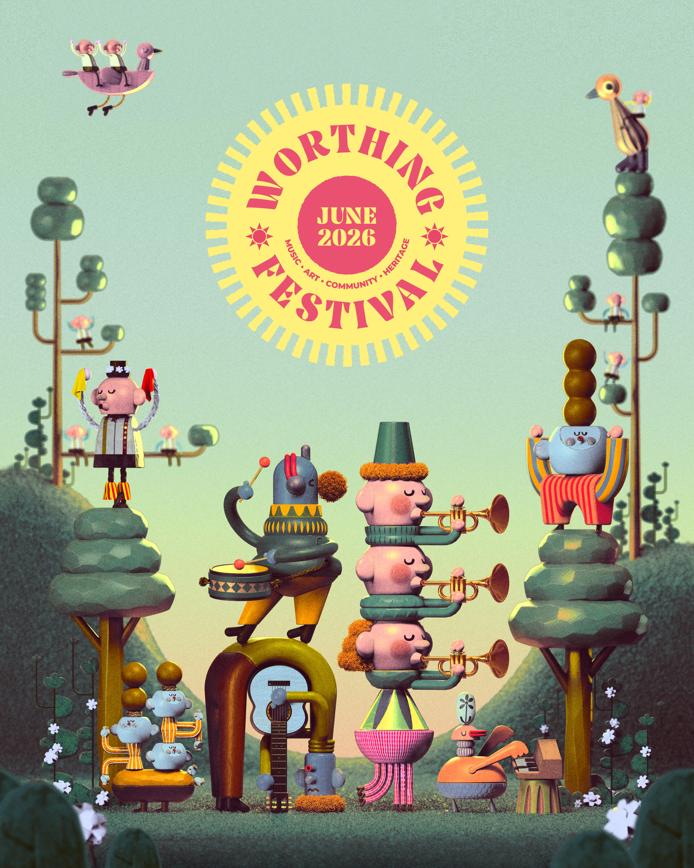 Images depicting elements of the Festival in the park